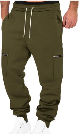 Generic Jogging Pants for Men Tracksuit Bottoms Sweatpants Cuffed Gym Trousers Casual Mens Joggers with Zip Pockets Workwear Elasticated Waisted Open Hem Swea