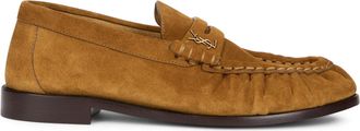 Saint Laurent Womens Loafers Camel Suede Calfskin
