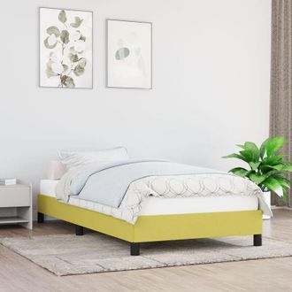 vidaXL Estructura De Cama Sin Colch&oacute;n Tela Verde 90x200 Cm Vidaxl
