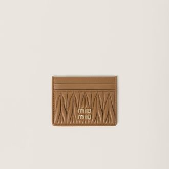 Miu Miu Matelassé nappa leather card holder