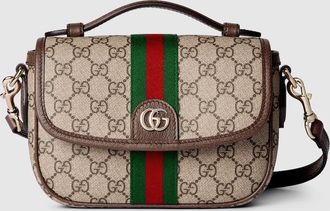 Gucci Ophidia Small Top Handle Bag, Beige, GG Canvas