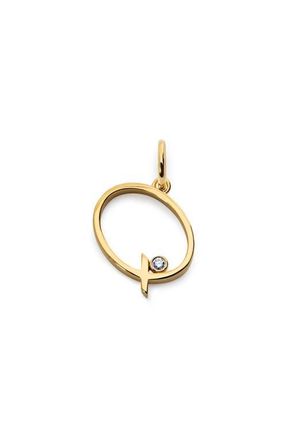 Monica Vinader Lab Grown Diamond Initial Pendant in 18K Gold Vermeil /Diamond Q at Nordstrom