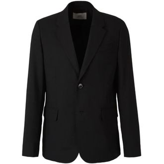 Ami Blazers, male, Black, XL, Black Wool Blazer Jacket