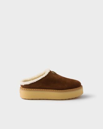 Prada Suede Leather Slides
