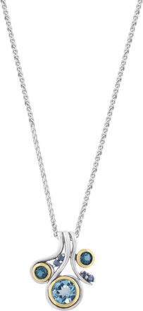 Effy Bezel Set Blue Topaz Cluster Pendant Necklace at Nordstrom Rack, Size 18