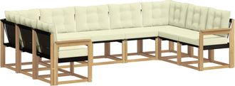 vidaXL Conjunto De Sof&aacute;s De Exterior 9 Uds. Blanco Y Crema Vidaxl