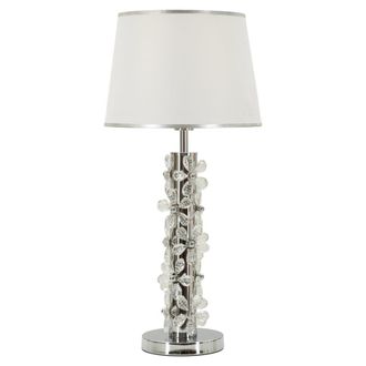 Mauro Ferretti L&aacute;mpara de mesa de metal con flores de resina, &oslash; 35x74 cm