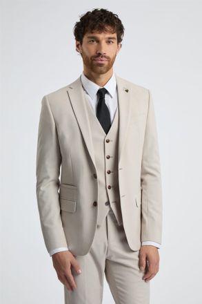 Antique Rogue Mens Single Breasted Two Button Slim Fit Suit Jacket - Cream - Size 42 (Chest)