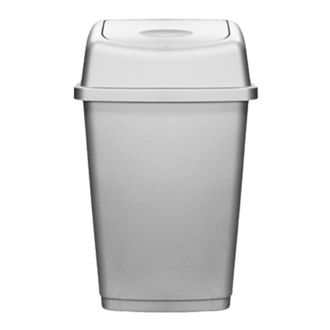 TJ Hughes Plastic Swing Bin 12L- 3 Colour variants - Silver - TJ Hughes