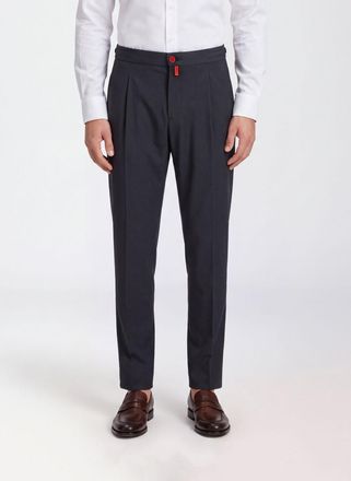 Kiton Pantaloni sartoriali in pura lana vergine con pince e passanti in vita