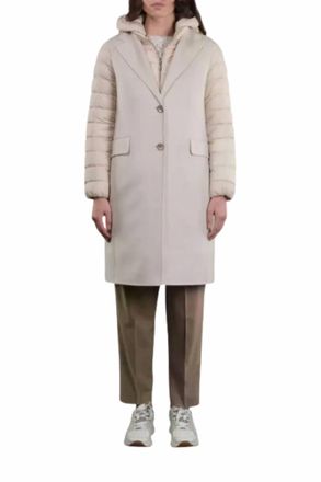 Moorer Long Coat Hooded Jacket In Marmo
