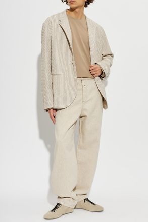 Jacquemus Veste Blazer With Single Vent, Mens, Cream