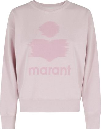 Isabel Marant Pink Mobyli GZ Blurred Logo Crewneck Cotton-Blend Sweatshirt