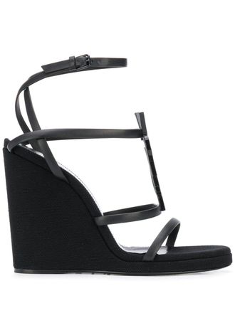 Saint Laurent Opyum sandalen met sleehak - Zwart