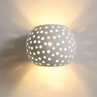 OEM Applique Murale - Pl&acirc;tre Blanc - Led Integrada - Luz Blanca C&aacute;lida - Para Pasillo Escalera Sal&oacute;n Dormitorio - 150 X 130 X 130 Mm - 1 Unidad