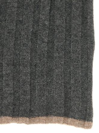 Brunello Cucinelli Ribbed Cashmere Scarf - Grey