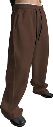 Generic Cocila Mens Casual Loose Solid Color Pocket Pants for Man (Brown, M) Green Cargo Fishing Trousers Men Cargos Oversized Army Surplus Camo Linen White C