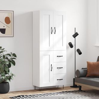vidaXL Vidaxl - Aparador Alto Madera Contrachapada Blanco 69,5x34x180 Cm