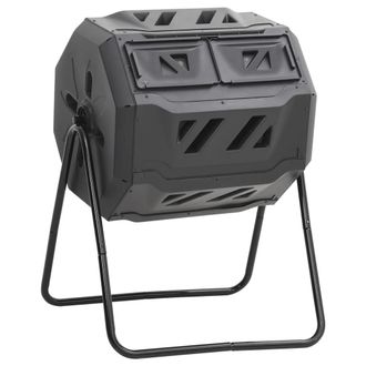 vidaXL Vidaxl - Contenedor De Compostaje De Jard&iacute;n Negro 73x64x95 Cm 160 L