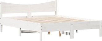vidaXL Vidaxl - Bed Frame without Mattress White 160x200 cm Solid Wood Pine