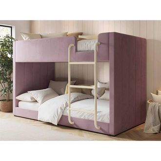 Flair Eden Fabric Bunk Bed in Pink | Size: Single