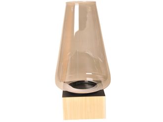 Schubiger M&ouml;bel Windlicht Glas Eiche H: 61 cm