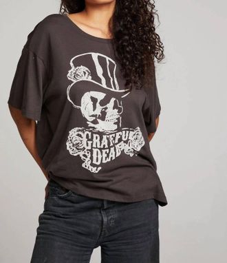 Chaser Grateful Dead Graphic Short Sleeve Top In Vintage Black