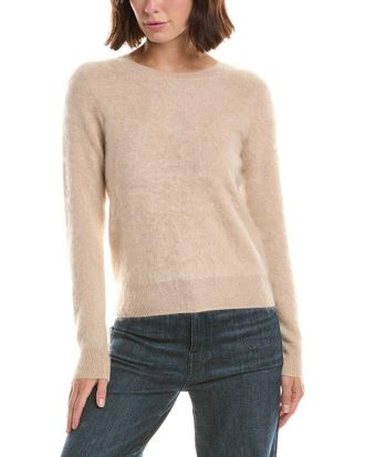 Sofiacashmere Sofiacashmere Brushed Jersey Crewneck 100% Cashmere Sweater