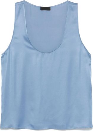 Liu Jo satin tank top - women - Viscose - 38 - Blue