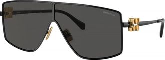 Miu Miu Grey Oversized Ladies Sunglasses MU 51ZS 1AB5S0 69