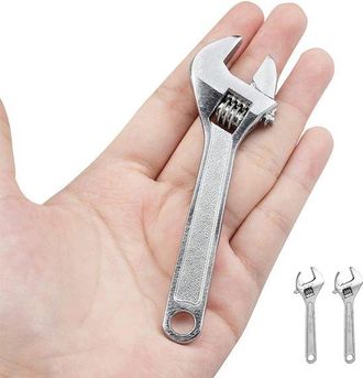 No Brand Mini Llave Inglesa Ajustable, De 150 Mm De Longitud, De Acero Plateado, Adecuada Para Reparaciones Industriales Y De Automoci&oacute;n