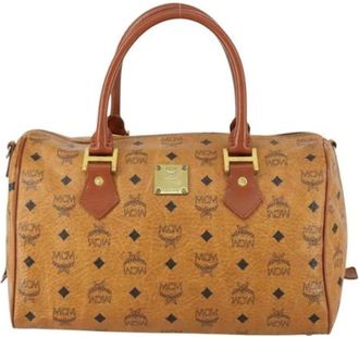 MCM Pre-owned Handbags, female, Brown, Size: ONE SIZE Pre-owned Canvas Handbag