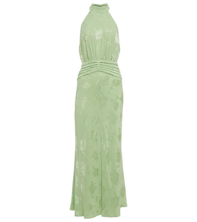 sachin and babi light blue dress Rixo Pink Silk Lace-Trim Midi Dress main image 1