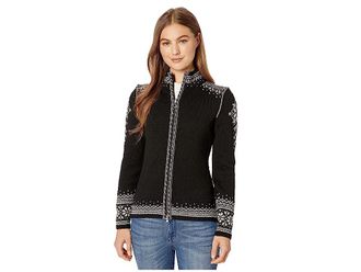 Dale of Norway 140th Anniversary Feminine Jacket Womens Clothing Black/Off-White/Smoke : XL (Womens 16-18), Wool