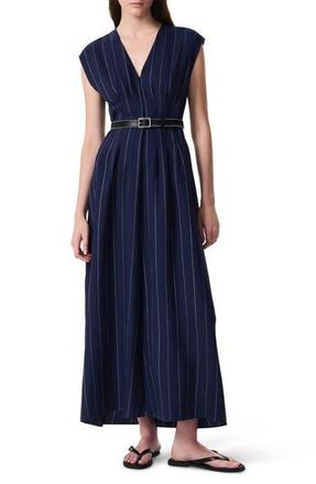 Rag & Bone Ines Chalk Stripe Dress in Deepnvystr at Nordstrom Rack, Size 12