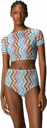 Missoni Bikini With T-shirt Top And Zig Zag Pattern in Multicoloured at Nordstrom, Size 38