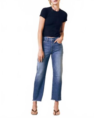 LE JEAN Pixie Ankle Fray Mid Rise Jeans In Liberty