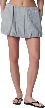 Dunst Mini Volumed Rok - Dames - Korte rokken - Grijs - M - Leer - Rokken