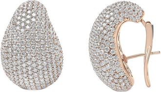House of Brilliance Haus Of Brilliance 18K Rose Gold 13.19 Ct. Tw. Diamond Clip-Ons Earrings