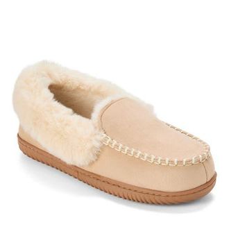 Dearfoams Ryland Cabin Moccasin Slipper in Sand at Nordstrom, Size Small M