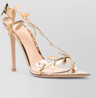 Gianvito Rossi metal leaf pattern stiletto heel sandals