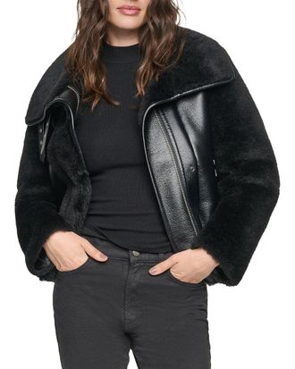 Andrew Marc Kemsley Mixed Media Moto Jacket