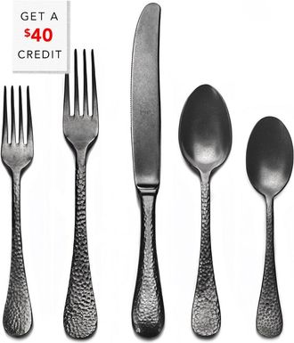 Mepra Epoque Pewter Oro Nero 5Pc Flatware Set With $40 Credit