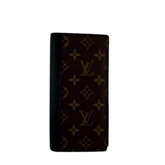 Louis Vuitton Monogram Macassar Brown Leather Long Wallet (Bi-Fold) (Pre-Owned)