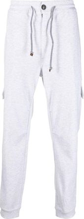 Brunello Cucinelli drawstring track pants - men - Cotton/Polyamide/Cotton - L - Grey