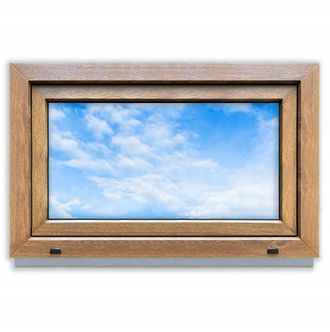 OEM Ventana De Pvc Golden Oak, Abatible, 85x50cm, Nueva, 850x500 Mm, Doble Acristalamiento, Abatible