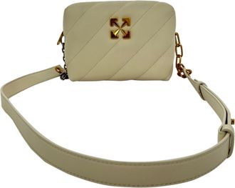 Off-white Jackhammer Leather Camera Bag in Cream Leather