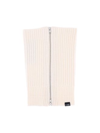Maison Margiela Cream Zip Wool-Blend Scarf