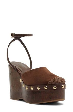 Schutz Kayana Platform Wedge Clog in Root Brown at Nordstrom, Size 6.5