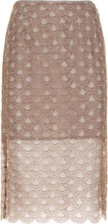 Rotate Mulani Skirt - Dames - Midirokken - Grijs - S - Polyester - Rokken